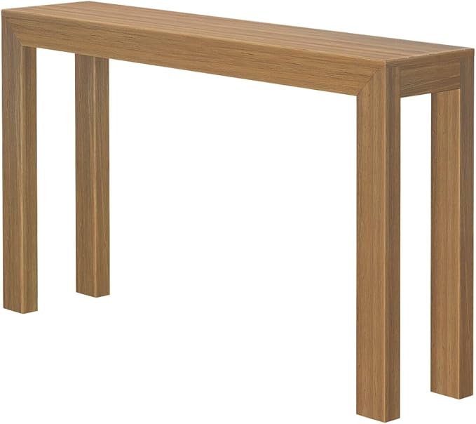 Plank+Beam Modern Solid Wood Console Table, 56 Inch, Sofa Table, Narrow Entryway Table for Hallway, Behind The Couch, Living Room, Foyer, Easy Assembly, Pecan