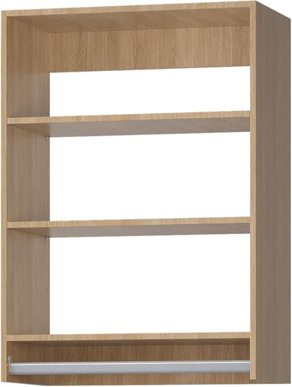 ROOMTEC 22.5" Medium Hanging Closet Unit, Modular Closet System with Hanging Rod, Wardrobe Organizer for Bedroom or Walk-in Closet, Wall Mounted, Customizable Clothes Storage Unit, Wood