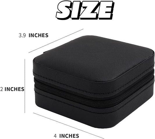 KElofoN Travel jewelry case Travel jewelry box Travel Jewelry Organizer Small Jewelry Organizer Box Gift for Girls Women with Mirror(Black)