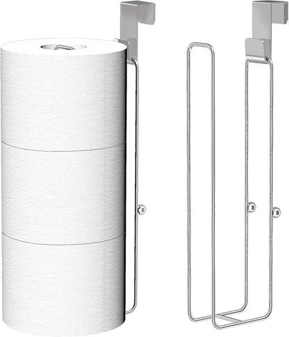 Conworld Toilet Paper Holder Brushed Nickel for 6 Roll Tissue, 2 Packs Bathroom Toilet Paper Storage Over The Tank, Stainless Steel Rustproof Hanging Toilet Roll Holder for Bathroom, RV, Camper,Silver