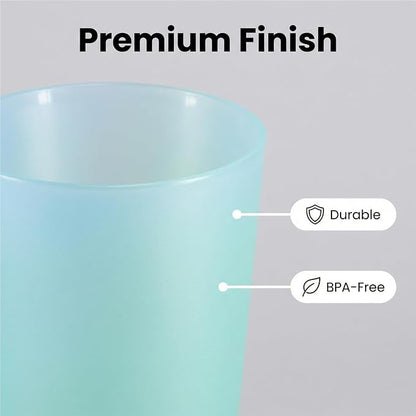 AOYITE Large Plastic Cups 32 oz - Reusable Big Drinking Cup set of 12 - BPA Free Dishwasher Safe Tall Drinking Glasses - Unbreakable Water Tumblers for Kids Kitchen Outdoor