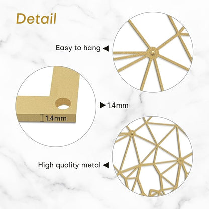 SIGNLEADER Metal Wall Art Decor Pregnant Elephant Modern Abstract Wall Sculpture Hangings Home Decoration for Living Room, Bedroom, Bathroom, Kitchen, Outdoor - 24" Gold