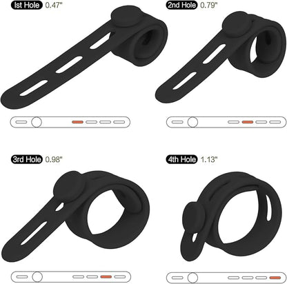 Donruby 24Pcs Silicone Cable Ties - Reusable & Washable with Locking Buckles, Adjustable Fastening Cable Management Straps, Multi-Purpose High Elasticity Cord Organizer (Black)