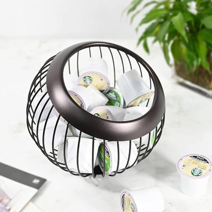 Charmount Coffee Pod Holder, Large Capacity K Cup Holder and Espresso Pod Holder, Coffee Pod Organizer for Keurig K-Cup Storage and Espresso Holder, Coffee Bar Accessory (Brown) - For Valentines Day