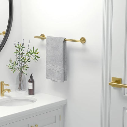 USHOWER Light Gold Towel Bar, 18-Inch Towel Racks for Bathroom Wall-Mounted, SUS304 Stainless Steel Towel Rod (Total Length 20-Inch)