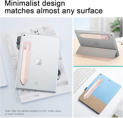ESR Pencil Holder Compatible with Pencil (2nd/1st Generation) & Pencil (USB-C), Elastic Pocket, Stylus Pens Protected and Safe, Pouch Adhesive Sleeve Attached to Case for Stylus Pens, Rose Gold