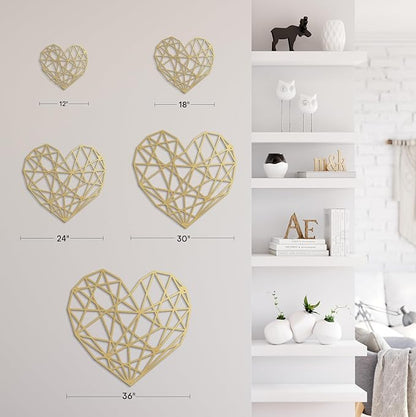 SIGNLEADER Metal Wall Art Decor Eternal Diamond Modern Abstract Wall Sculpture Hangings Home Decoration for Living Room, Bedroom, Bathroom, Kitchen, Outdoor - 24" Gold