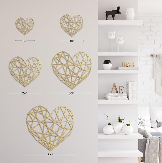 SIGNLEADER Metal Wall Art Decor Eternal Diamond Modern Abstract Wall Sculpture Hangings Home Decoration for Living Room, Bedroom, Bathroom, Kitchen, Outdoor - 36" Gold