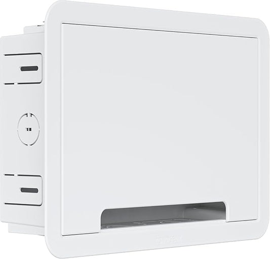 ECHOGEAR 9" in-Wall TV Media Box - Recessed TV Outlet & Network Enclosure - Works with Roku, Apple TV, Fire TV Stick, & Samsung One Connect Mini - WiFi Friendly Cable Management Kit