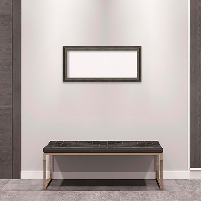 Amanti Art White Cork Board for Wall, 15x33 Vision Board with Brown Wood Frame, Medium Corkboard Office Decor for Home Organization, Rustic Farmhouse Corkboard Pinboard to display items for home