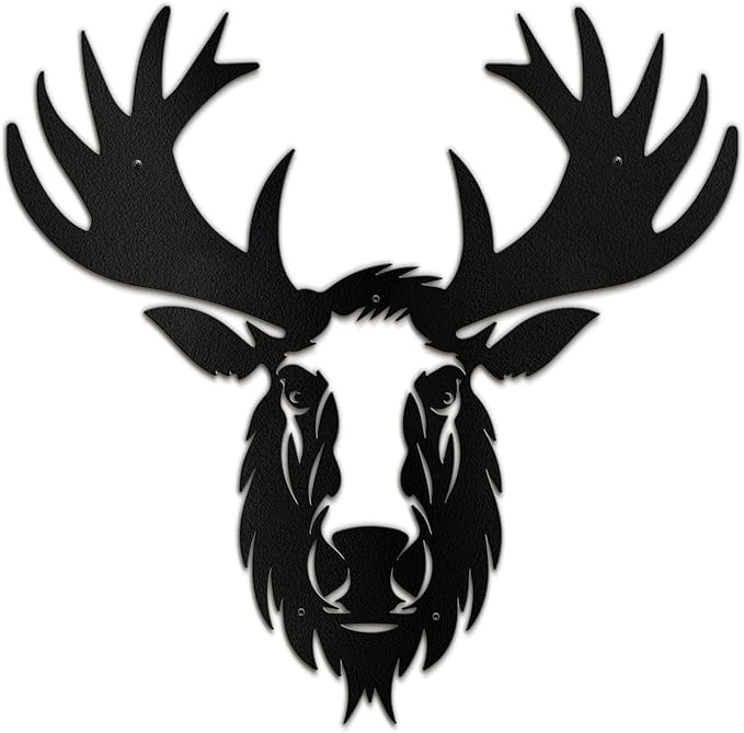 SIGNLEADER Metal Wall Art Decor Deer Minimalist Modern Abstract Wall Sculpture Hangings Home Decoration for Living Room, Bedroom, Bathroom, Kitchen, Outdoor - 30" Black