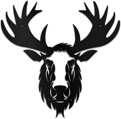 SIGNLEADER Metal Wall Art Decor Deer Minimalist Modern Abstract Wall Sculpture Hangings Home Decoration for Living Room, Bedroom, Bathroom, Kitchen, Outdoor - 30" Black