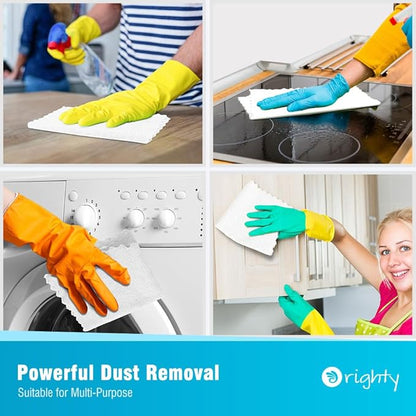 Orighty Cleaning Cloths Bulk, 150 Pack Shop Rags Reusable, Multi-Purpose Shop Towels for Cars, Microfiber Cleaning Rags for Automotive, Mechanic, Kitchen, Lint Free Towels 12x12 Inch, White