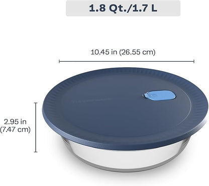 Tupperware Voila Glass Round Food Storage – Airtight Baking Dish, 1.8 qt / 1.7 L