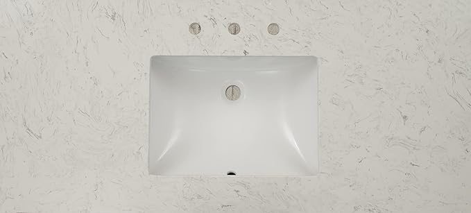 MSI Carrara Sky Vanity Top with Under Mount Rectangle Ceramic Sinks, Engineered Marble Stone, 4" CC Faucet Holes, 49"X22"