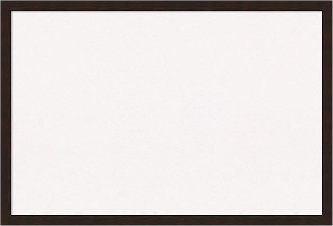 Amanti Art White Cork Board for Wall, 17x25 Vision Board with Brown Wood Frame, Medium Corkboard Office Decor for Home Organization, Rustic Farmhouse Corkboard Pinboard to display items for home