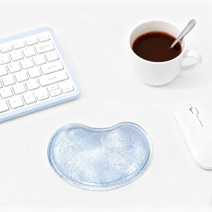 Soft Mouse Wrist Rest Pad Comfortable Cool Silicone Gel Ergonomic Cushion Small-Sized Hand Pain Relief Support Pad with Gel-Filled for Laptop Computer Office & Home (Bright Blue)