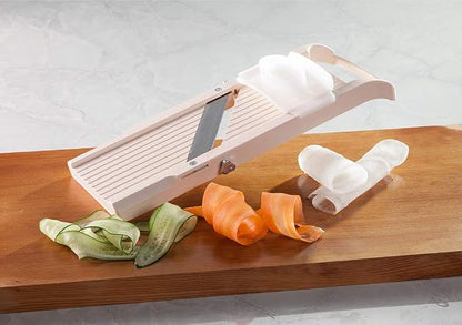 Benriner Super Standard Madoline Slicer, with with 4 Japanese Stainless Steel Blades, Almond