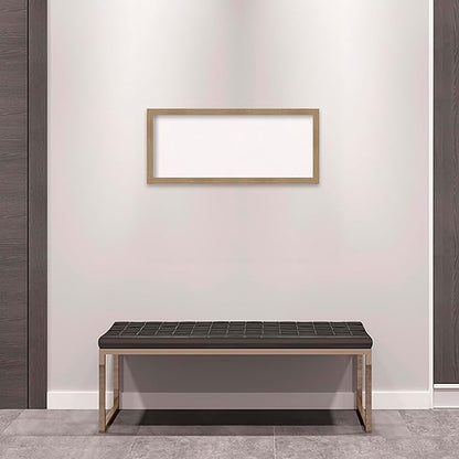 Amanti Art White Cork Board for Wall, 14x32 Vision Board with Brown Wood Frame, Medium Corkboard Office Decor for Home Organization, Casual Corkboard Pinboard to display items for home organization