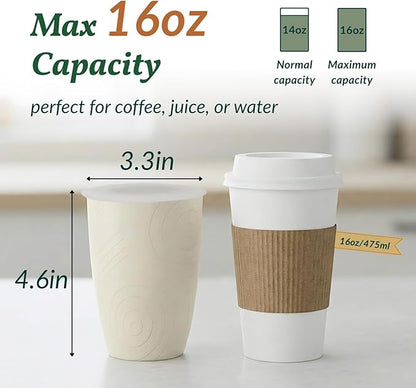Homienly Wheat Straw Cups,Unbreakable Drinking Glasses 16oz,6-Pack Dishwasher Safe Cups with Lids for Parties,Beach-Colorful