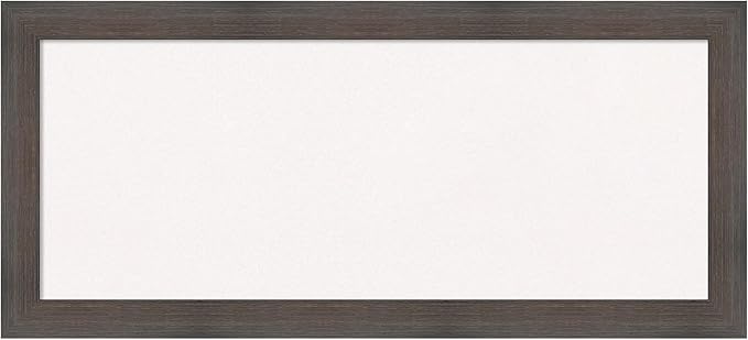 Amanti Art White Cork Board for Wall, 15x33 Vision Board with Brown Wood Frame, Medium Corkboard Office Decor for Home Organization, Rustic Farmhouse Corkboard Pinboard to display items for home