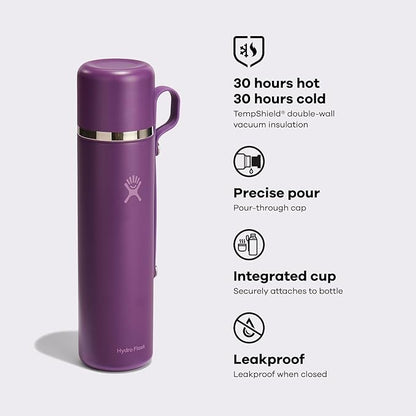 Hydro Flask Hot Flask & Cup – Insulated Stainless Steel, Hot Drink Travel Container for Coffee & Tea 36 Oz Agave Green