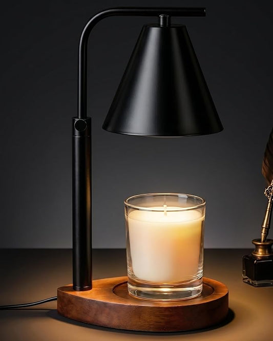 Marycele Black Candle Warmer Lamp with Timer, Height Adjustable Electric Lamp Candle Warmer, Black Home Room Decor Aesthetic, Birthday Gifts for Women Men