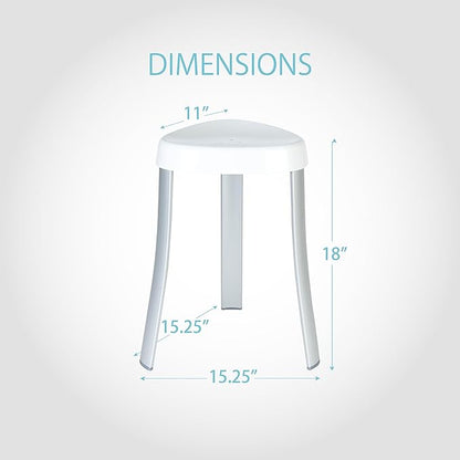 Better Living Products 70060 SPA Seat Shower Stool with Rust Proof Aluminum Legs, White,15.25" x 15.25" x 18"