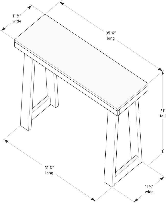 Plank+Beam Solid Wood Console Table, 36 Inch, Sofa Table, Narrow Entryway Table for Hallway, Behind The Couch, Living Room, Foyer, Easy Assembly, Black | Sofa Table, for Hallway, Behind The Couch, Living Room, Foyer