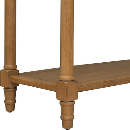 Knocbel Antique Entry Console Table with 2 Drawers & Bottom Open Shelf, Wood Sofa Tables for Entryway Hallway Living Room, 35.34" W x 13.8" D x 30.25" H, Natural