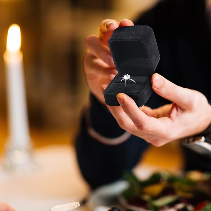 Maitys 48 Pieces Velvet Ring Boxes Bulk for Jewelry Display Wedding Engagement Ring Box Jewelry Case Gift Boxes Earring Boxes for Birthday Anniversary Proposal