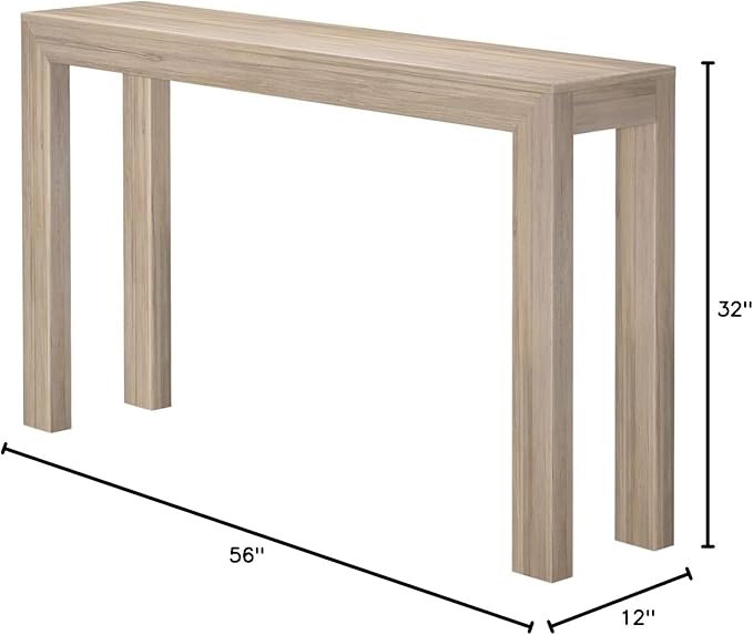 Plank+Beam Modern Solid Wood Console Table, 56 Inch, Sofa Table, Narrow Entryway Table for Hallway, Behind The Couch, Living Room, Foyer, Easy Assembly, Blonde
