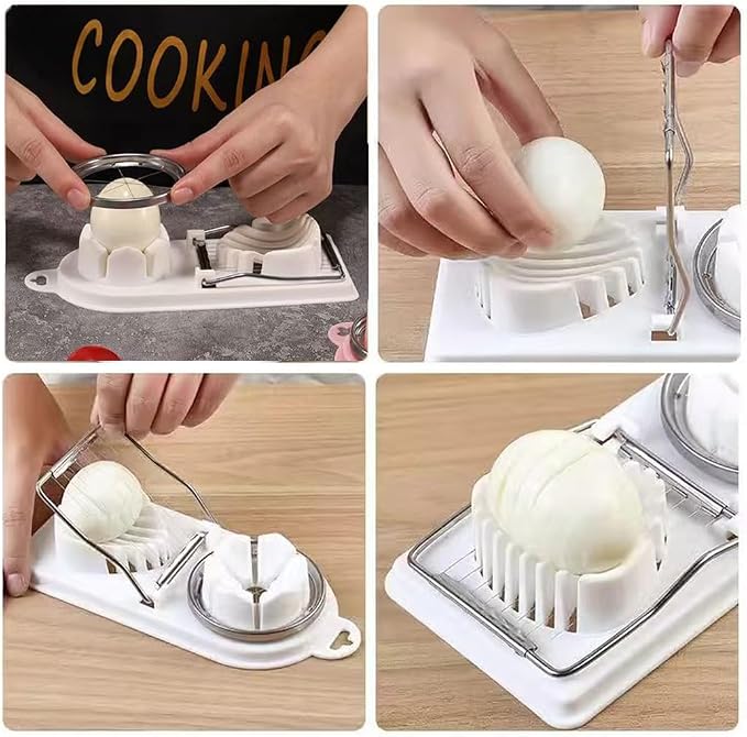 Egg Slicer for Hard Boiled Eggs Egg Cutter Strawberry Slicer Heavy Duty Tomato Slicer Stainless Steel Wire Multipurpose Egg Slicer Dicer for Soft Fruit Mushroom Home Use