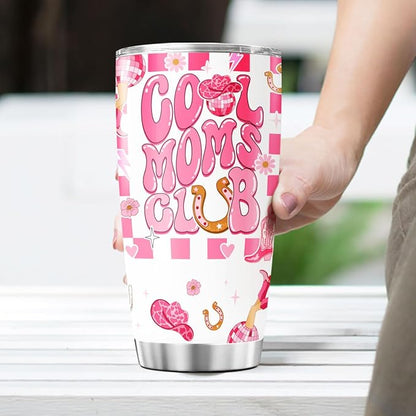 Cool Moms Nutrition Facts, Tumbler 20 Oz With Lid And Straw, Mom Simply Checkered Simple Handle Stainless Women Water Funny Mama Day Steel Hot, Cool Moms Club Gifts