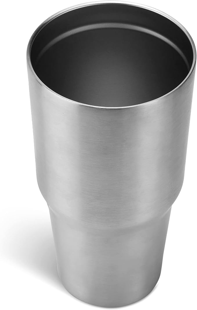 makerflo Silver 30 oz Stainless Steel Tumbler Pack of 25 with Lid & Straw | Craft-Ready for DIY Gifts & Personalization (Epoxy, UV DTF, Vinyl, and Laser Engraving) - Not for Sublimation