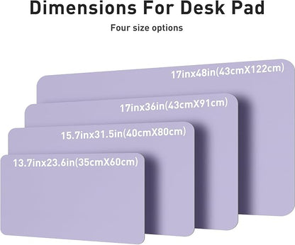 Aothia Leather Desk Pad Protector, Mouse Pad, Office Desk Mat, Non-Slip PU Leather Desk Blotter, Laptop Desk Pad, Waterproof Desk Writing Pad for Office and Home (31.5" x 15.7", Lavender)
