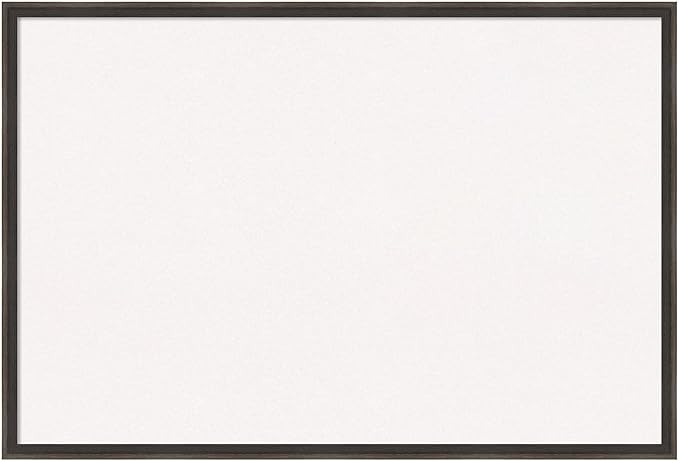 Amanti Art White Cork Board for Wall, 25x37 Vision Board with Brown Wood Frame, Large Corkboard Office Decor for Home Organization, Casual Corkboard Pinboard to display items for home organization