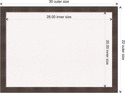 Amanti Art White Cork Board for Wall, 22x30 Vision Board with Brown Wood Frame, Medium Corkboard Office Decor for Home Organization, Rustic Farmhouse Corkboard Pinboard to display items for home