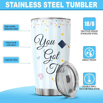 Graduation Gift for Her or Him, Inspirational Quote 20oz Stainless Steel Insulated Travel Mug, Keepsake Tumbler for College High School Senior Celebration