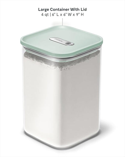 Caraway 4qt Glass Airtight Food Storage Container with Lid – Non-Toxic, BPA-Free Kitchen Storage Container – Stackable, Space-Saving Airtight Container for Dry Goods and More - Mist