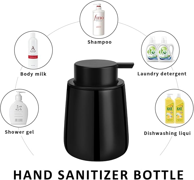 Soap Dispenser Ceramic with Easy-to-Press Pump Hand Lotion Liquid Dispenser for Shampoo Bathroom Kitchen 12 oz