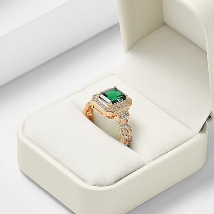 Oirlv Luxury Leather Jewelry Ring Box Engagement Ring Box Wedding Day Keepsake Box(Creamy-white)