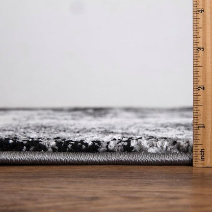 Keen Home Design Area Rugs - 48"x72" Non-Shedding, Thick Pile Abstract Rugs for Kitchen, Living Room, Bedroom, Dining Room, Entryway - Size: 4' x 6', Abstract Black