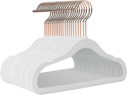 Kids Hangers - 14 Inch, 50 Pack, White, Plastic, Ideal for Everyday Use, Baby Hangers, Durable Infant/Toddler Hangers