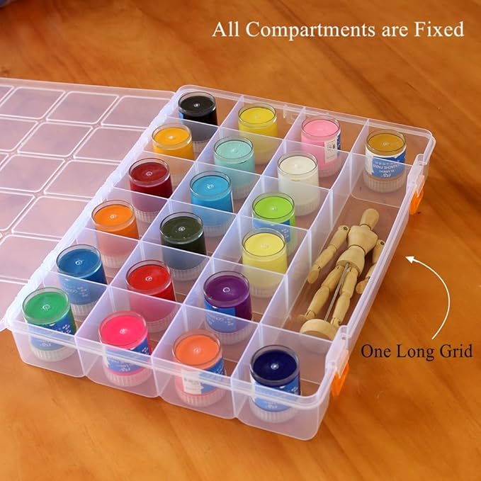 BangQiao 3 Pack Mixed Size Clear Plastic Storage Box Organizer Case with Fixed Compartment for Small Parts, Jewelry, Diamond, Craft Supplies, Sewing Kit, DIY Accessories