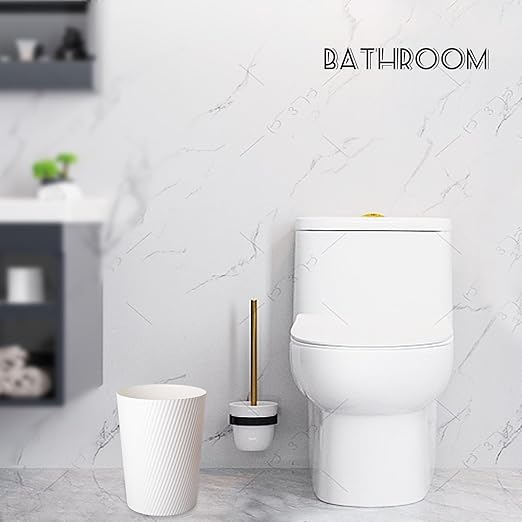 UUJOLY Small Trash Can Wastebasket Garbage Can Container Bins for Bathrooms, Laundry Room, Kitchens, Offices, Kids Rooms, Dorms (White, 2 Pack)