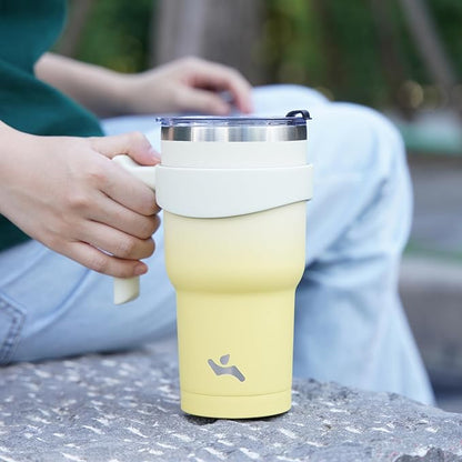 40 oz Tumbler with Handle and 2 Straw 2 Lid, Insulated Water Bottle Stainless Steel Vacuum Cup Reusable Travel Mug,Army Green