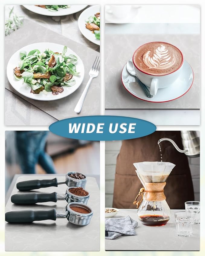 AMOAMI-Coffee Mat Hide Stain Rubber Backed Absorbent Dish Drying Mat for Kitchen Counter-Coffee Bar Accessories Fit Under Coffee Maker, Espresso Machine, Pot, Dish Rack,Light Grey 16X24