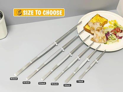 JETKONG 16 Inch Cooking Tweezers Extra Long Kitchen Tweezers, Large Stainless Steel Tweezer Tongs for Cooking Grilling and BBQ