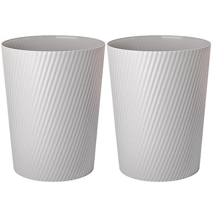 UUJOLY Small Trash Can Wastebasket Garbage Can Container Bins for Bathrooms, Laundry Room, Kitchens, Offices, Kids Rooms, Dorms (Grey, 2 Pack)